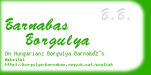 barnabas borgulya business card